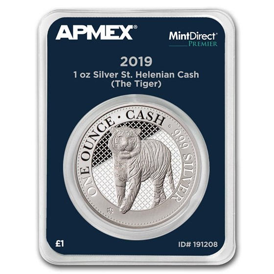 2019 St. Helena 1 oz Silver £1 Cash: The Tiger (MD® Premier) 2019 St. Helena 1 oz Silver £1 Cash: The Tiger (MD® Premier)